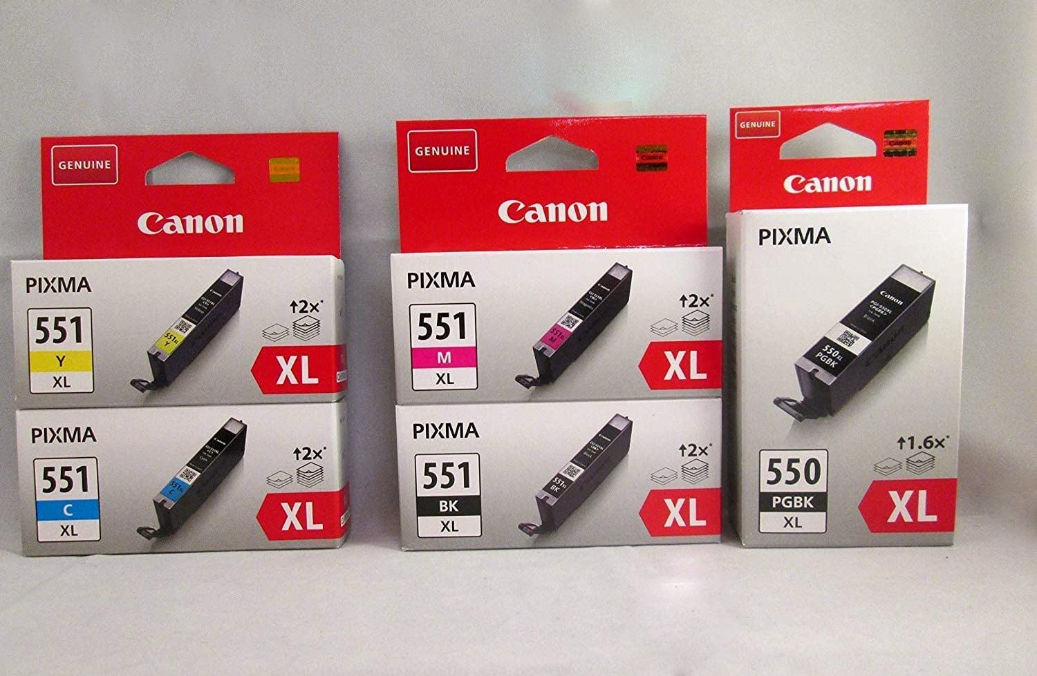 Canon PGI-550/CLI-551 XL ad alta capacità cartucce originali per Pixma iP7250, iP8750, iX6850 MG5450, MG5550, MG5650, MG5655 MG6350, MG6450, MG6650, MX725, MX925