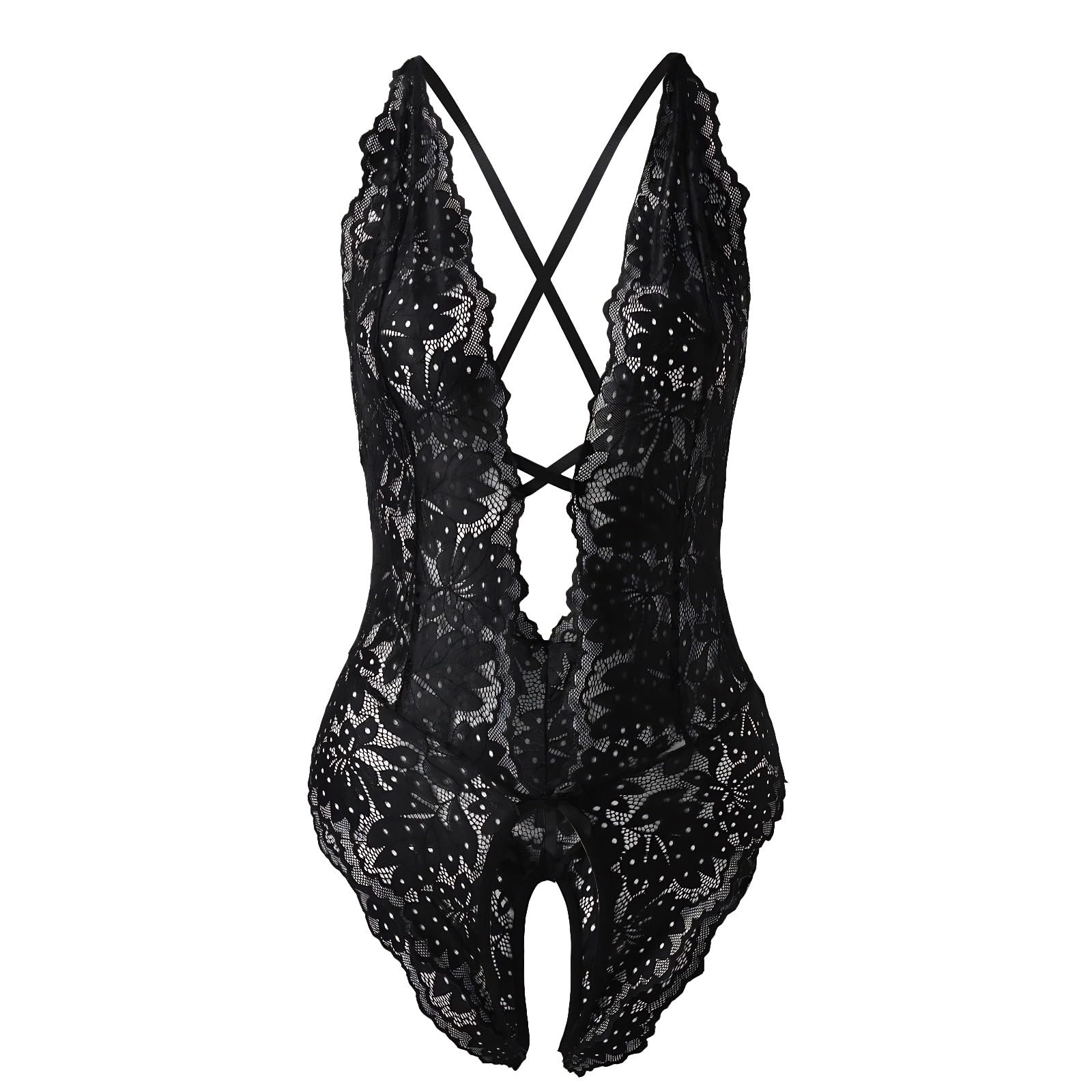 RisipuSexy Lace Teddy Lingerie - Women's One Piece Lingerie - Date Night, Anniversary,Christmas and Valentine's Day Options for Women of All Shapes and Sizes