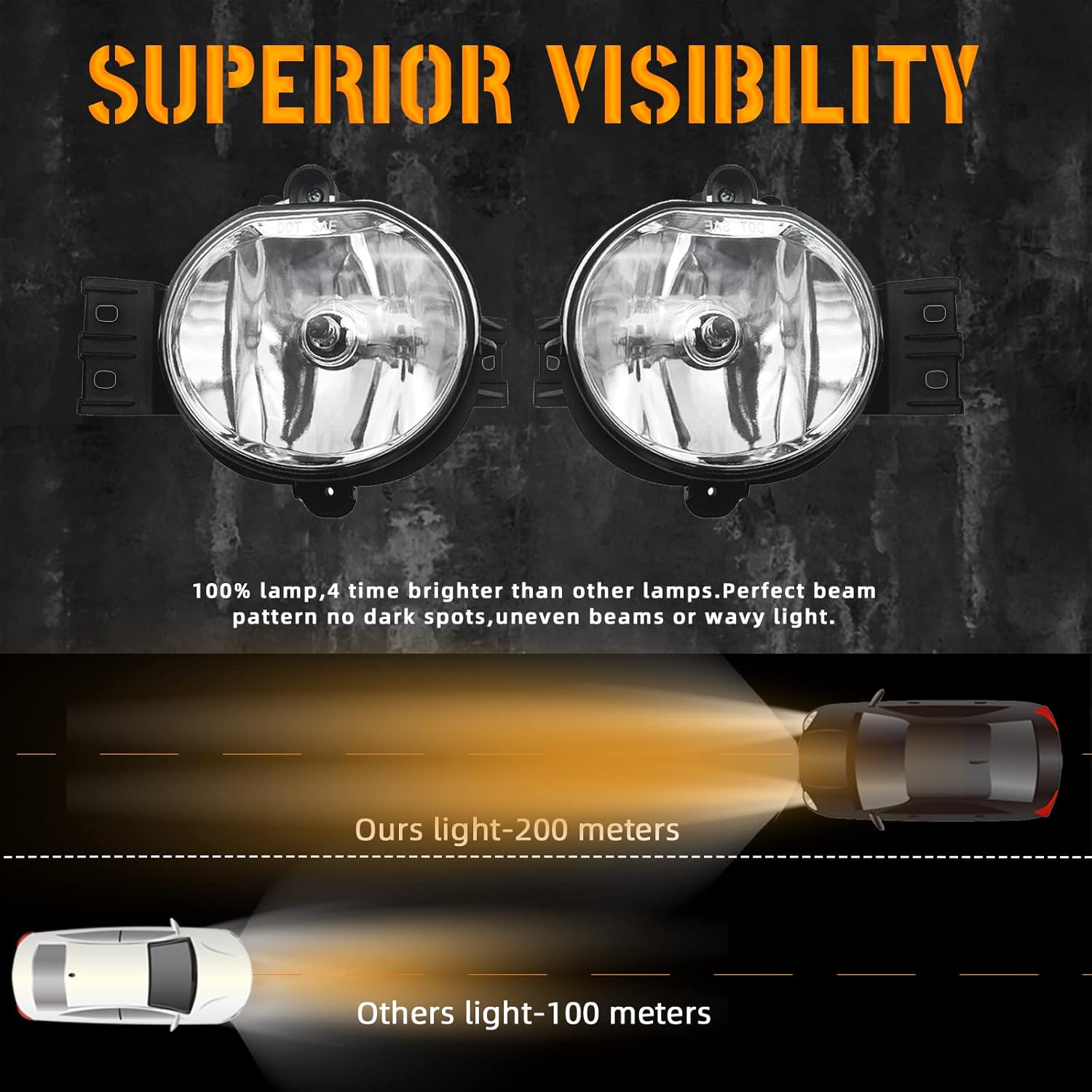Shocklight Fog Lights Fit For 2002-2009 Dodge Ram 1500 2500 3500/2004-2006 Durango Pickup Truck 2002-2008 Dodge Ram
