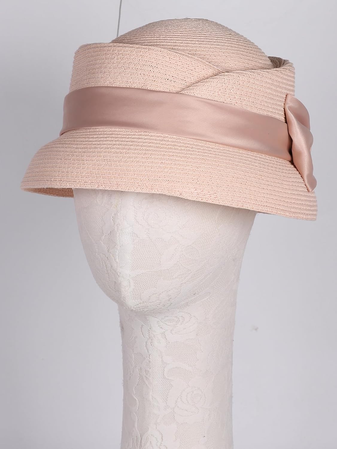 Women's Floppy Straw Sun Hat - Elegant Foldable Cloche Beach Hat for Summer,Wedding,Church,Travel & Tea Party with Bow Ribbon - Image 5