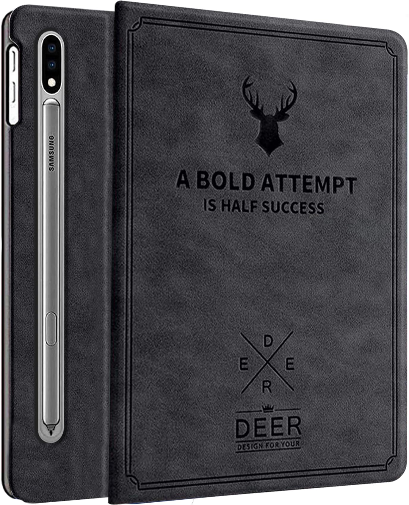 Robustrion Deer Pattern Flip Stand Case Cover for Samsung Galaxy Tab S8 Plus / S7 Plus /S7 FE 12.4 Inch SM-X800/X806/T970/T975/T976/T735 Cover - Deer Dark Green — Amazon image 3