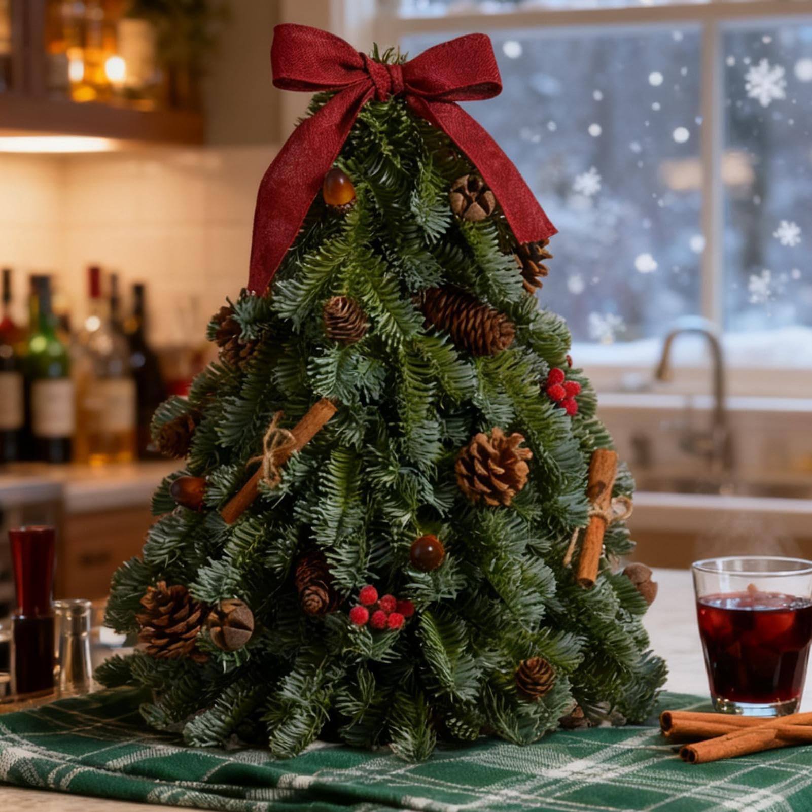Albero Di Natale Vegetazione Artificiale Realistica | Piccoli Alberi di Natale Decorazione per Tavolo da Pranzo Per Feste Natalizie Esterno Camera Soggiorno Cucina Ufficio