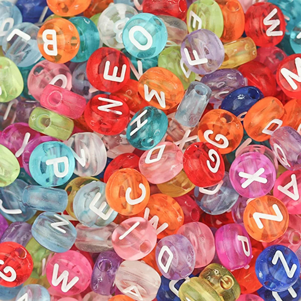 HUIOYG 100Pcs Acrylic Flat Letter Beads Alphabet Spacer Loose Bead for DIY Jewelry