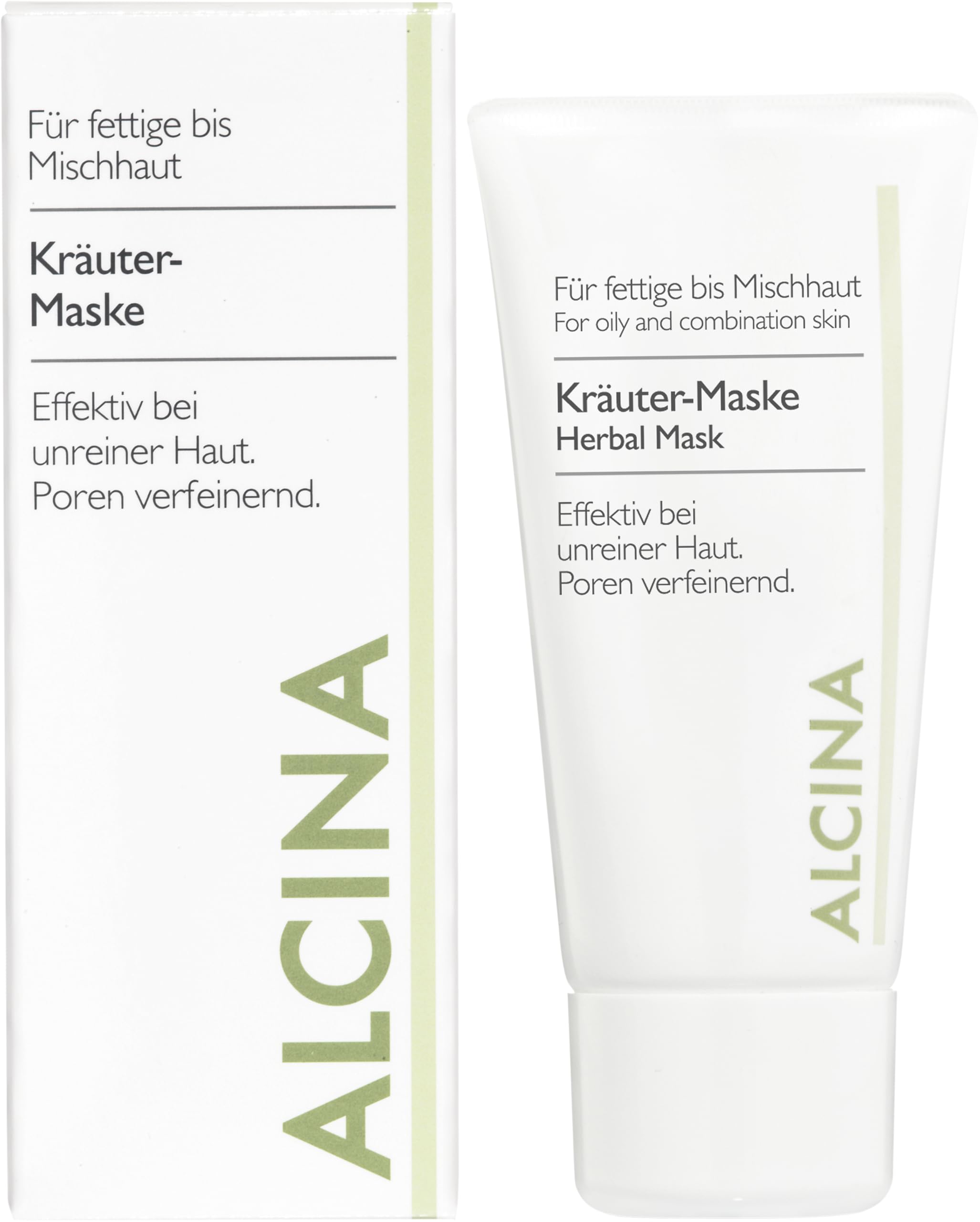 Alcina Maschera A Base Di Erbe – 1 X 50 Ml – Pelle Grassa – Rende I Pori Più Raffinati – Ammorbidisce I Rossori – Efficace Per La Pelle Impura – Con Caolino, Salvia E Olio Di Lavanda-image