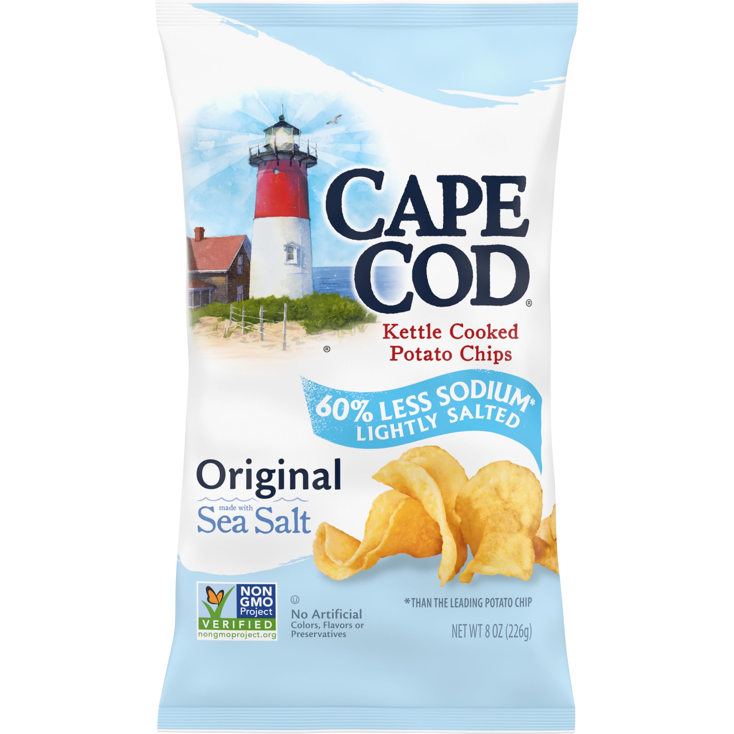 Cape Cod Potato Chips, Lightly Salted Original Kettle Chips, 8 Oz