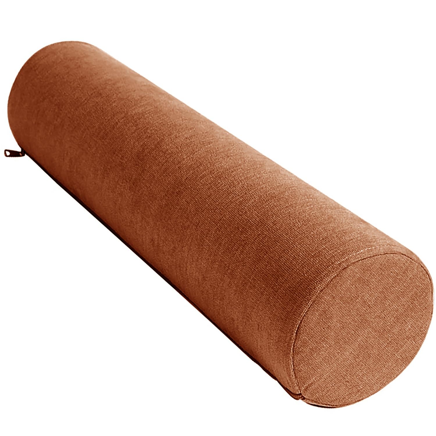Moismk Orange Memory Foam Round Bolster Pillow, Cervical Neck Pillow For Bed Sofa, Removable Pillowcase With Zipper Design(,120X20cm)