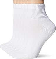 Hanes Women's Ankle Socks 6-Pack: Cushioned X-Temp Comfort Toe Seam, Soft & Dry All Day, White/Black