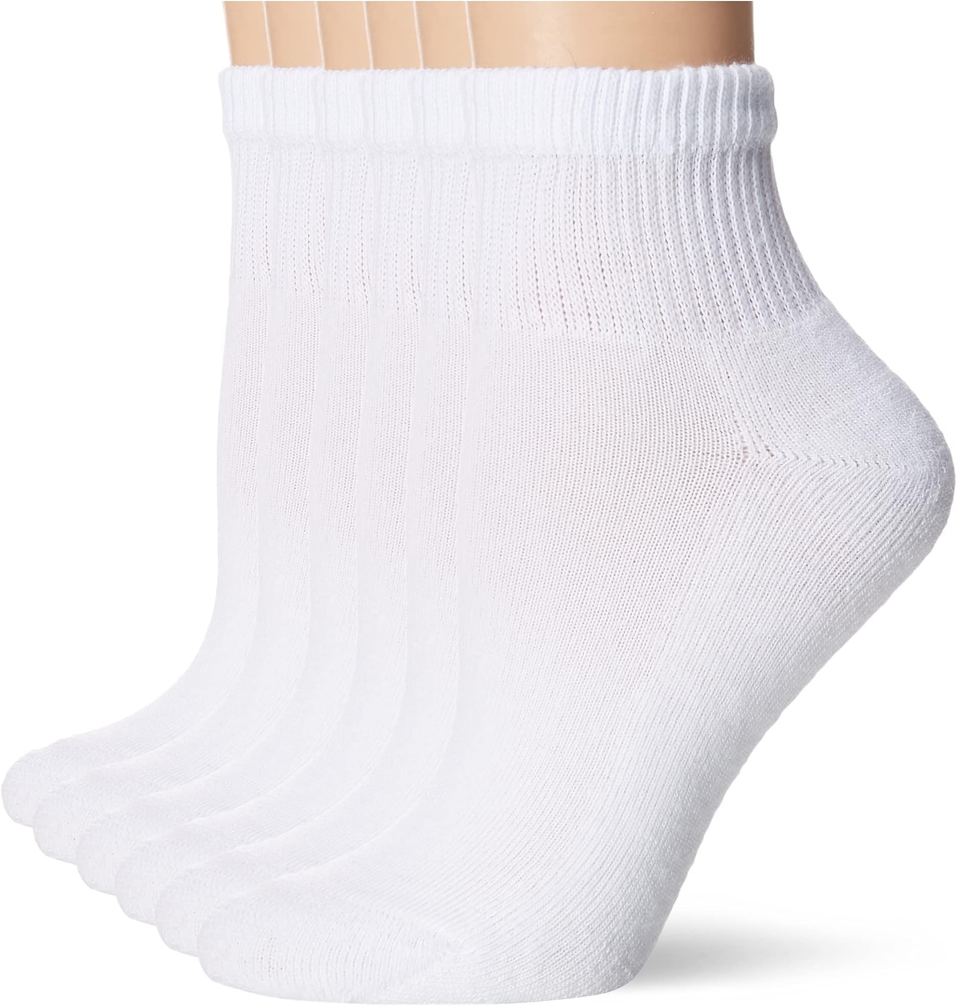 Hanes Women's Ankle Socks, Comfort Toe Seamed, White & Black Available, 6-pack Socks (pack of 6)