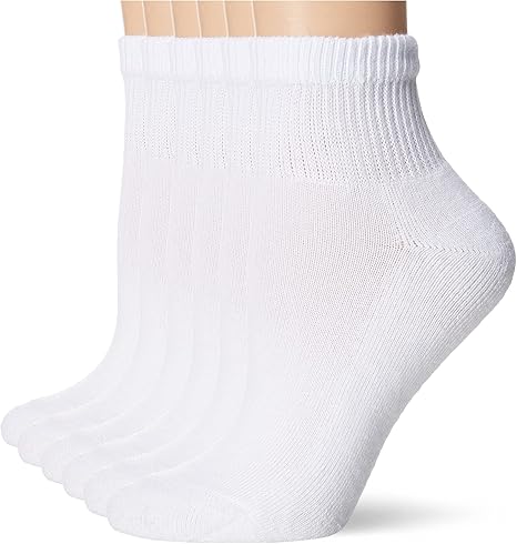 Hanes Ultimate Women's 6-Pack Comfort Toe Seamed Ankle Socks