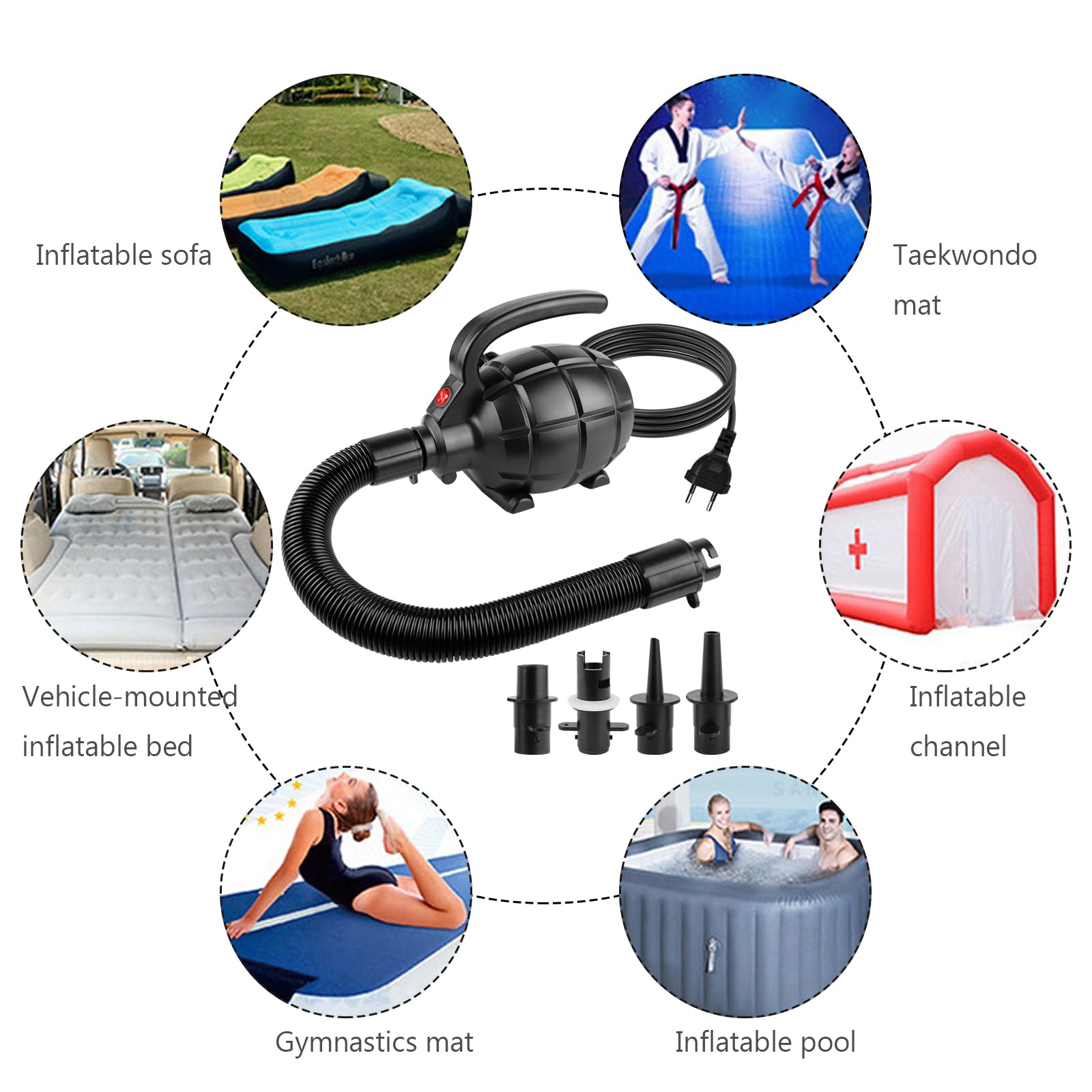 Pompa Ad Aria Elettrica HAC24 230V – Gonfia Piscina, Gommoni E Materassi In 2 Minuti!