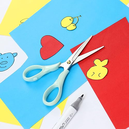 Miniatura 8 de Koqye Tijeras elegantes multiusos, tijeras de acero inoxidable con mango acrílico, herramienta de corte de papel de papelería para oficina, hogar,