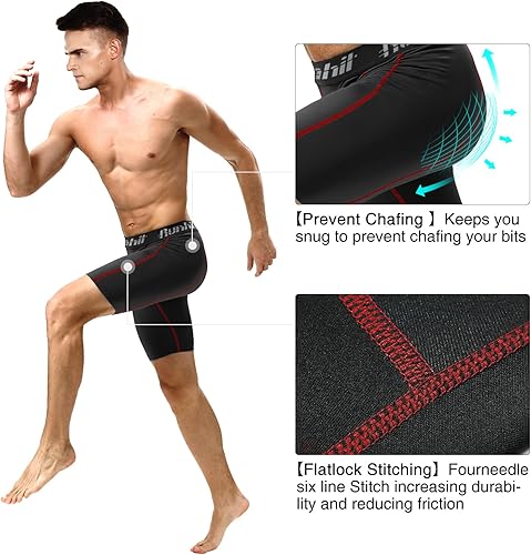 Miniatura 3 de Runhit - Pantalones cortos deportivos de compresión para hombre, ropa interior de elastano, pantalones para correr y entrenar