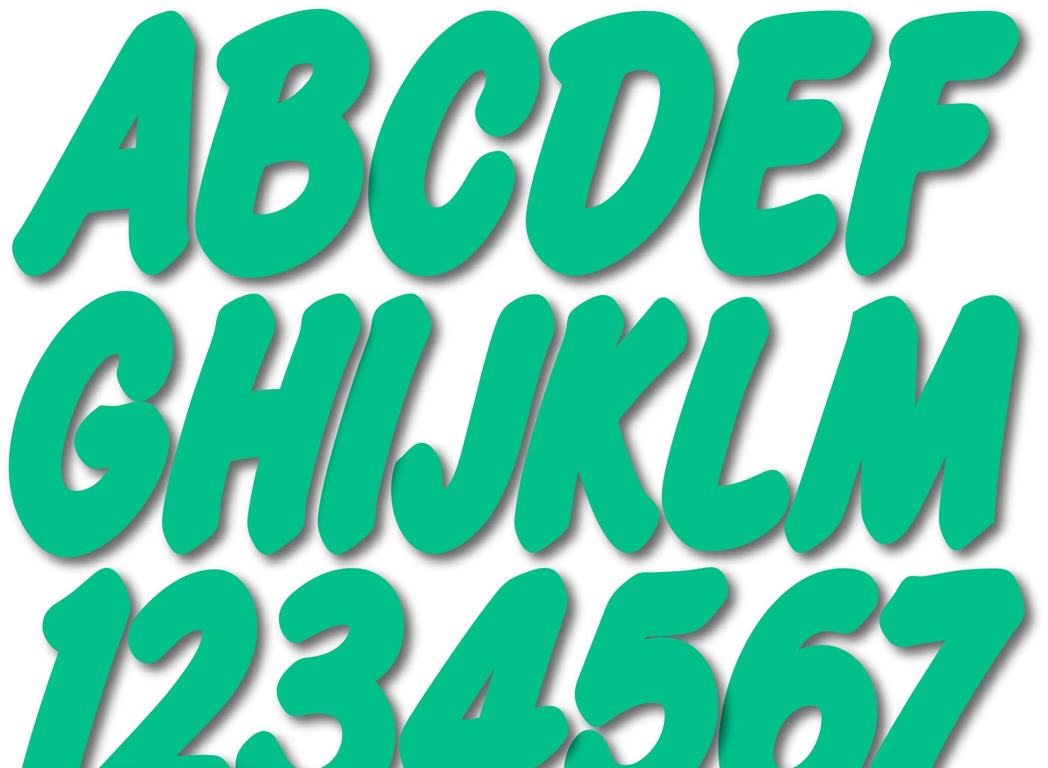 STIFFIE Whip-One Sea Foam Green 3" Alpha-Numeric Registration Identification Numbers Stickers Decals for Boats &amp; Personal Watercraft