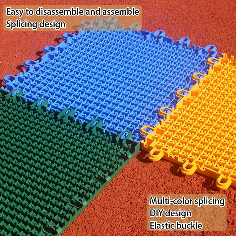 maty drenażowe do łączenia, Płytki drenażowe wielokolorowe 12x12 cali, antypoślizgowe, wielofunkcyjne(Blue,56pcs)