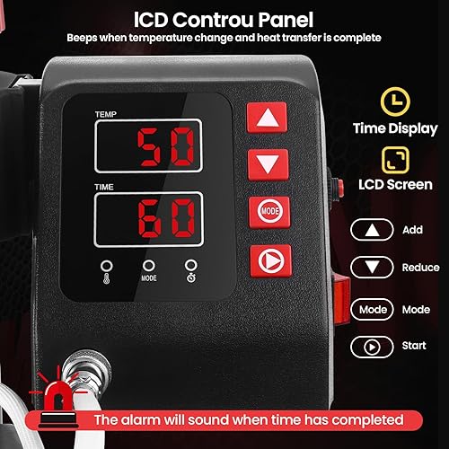 Miniatura 7 de Máquina de prensa de calor de 12 x 15 pulgadas, máquina de sublimación de prensa de calor 8 en 1, rotación de 360, máquina de impresión de camisas,