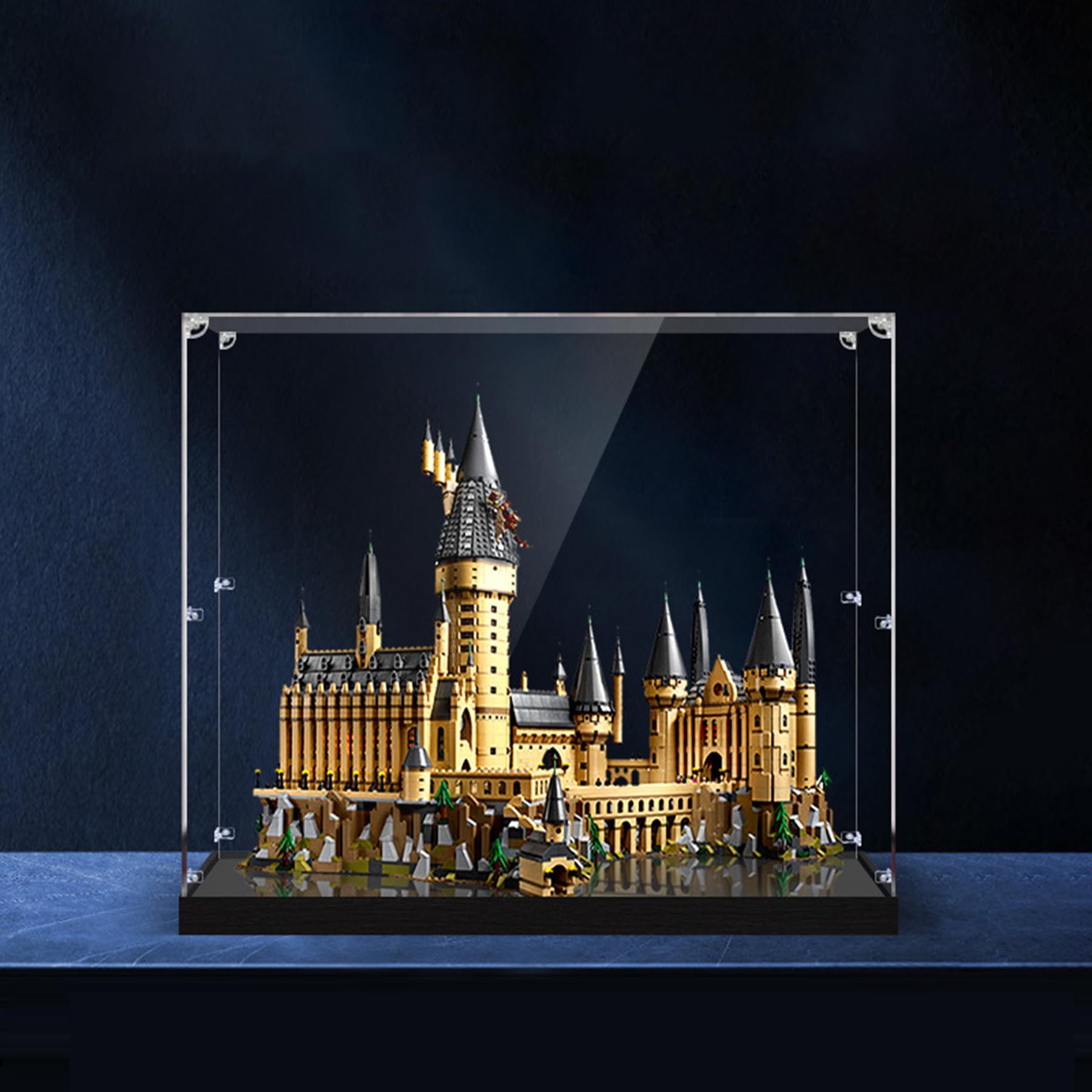 XNSHENGXAN Acrylic Display Case Compatible to Castle #71043 (28.7*18.7*23.6in), Compatible Lego Display Cases for Collectibles, Sturdy Protection for Your Collectible,Mirror Base a