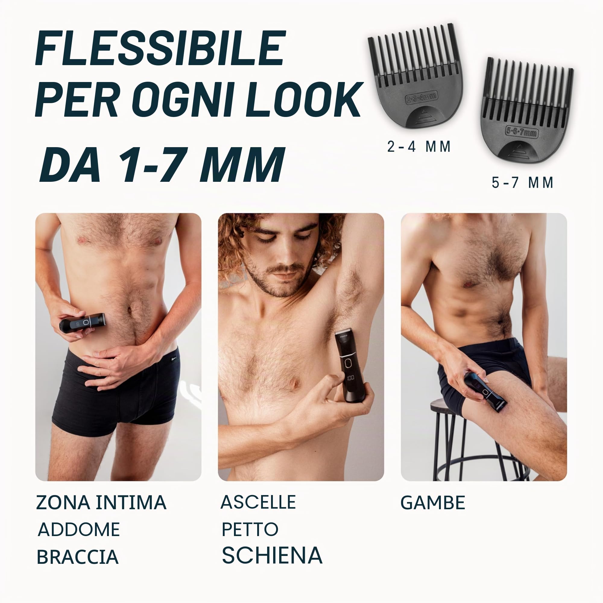 The Bodygroomer 2.0 - Rasoio intimo e trimmer con rivoluzionaria lama di sicurezza per uomo, 120 min, resistente alla doccia, luce LED, Beast Mode