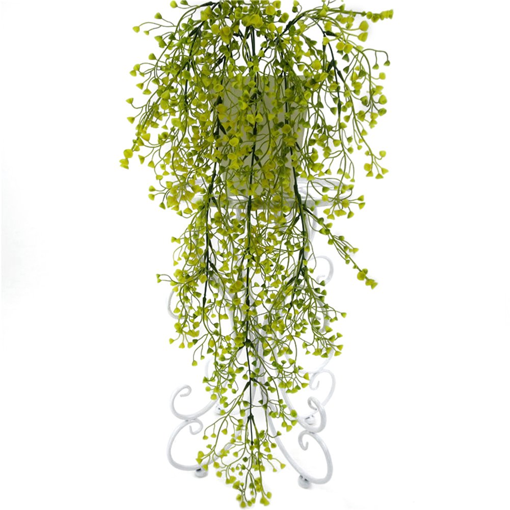 Huhuswwbin Artificial Plants Artificial Osier Rattans Plastic Bracketplant Plant Fake Greenery Wall Decor (Yellow)