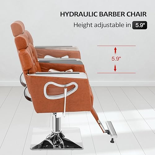 Miniatura 9 de Silla de peluquería hidráulica para todo propósito, silla reclinable para estilista de peluquería, champú, peluquería, maquillaje, trenzado, equipo