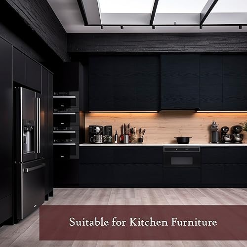 Miniatura 4 de Very Berry Sticker Papel tapiz autoadhesivo de madera negra (15.7 x 196.9 pulgadas, textura de madera 3D) impermeable y fácil de limpiar para