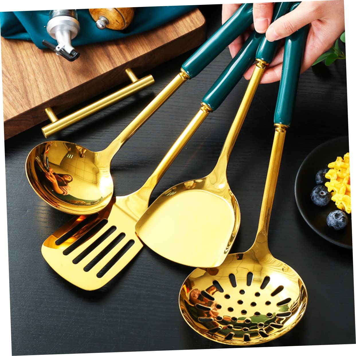 SHOWERORO Küchenhelfer-Set Aus Edelstahl Mit Kochschaufeln Und Küchenschaufeln Für Küche Und Kochen Spachtel Und Kochlöffel Für Geringe Haushalte