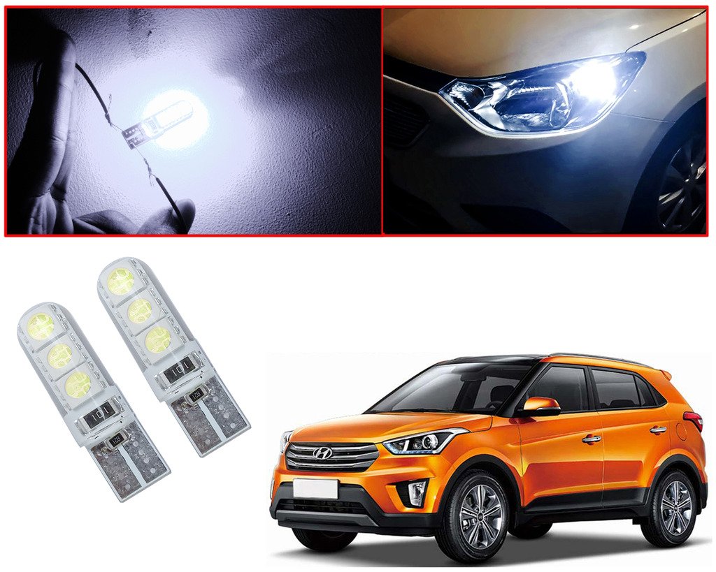 Auto Pearl LED Parking Bulb Pilot Light/Daytime Running Lens Led Pilot Light T10 Creta (Set of 2, White)