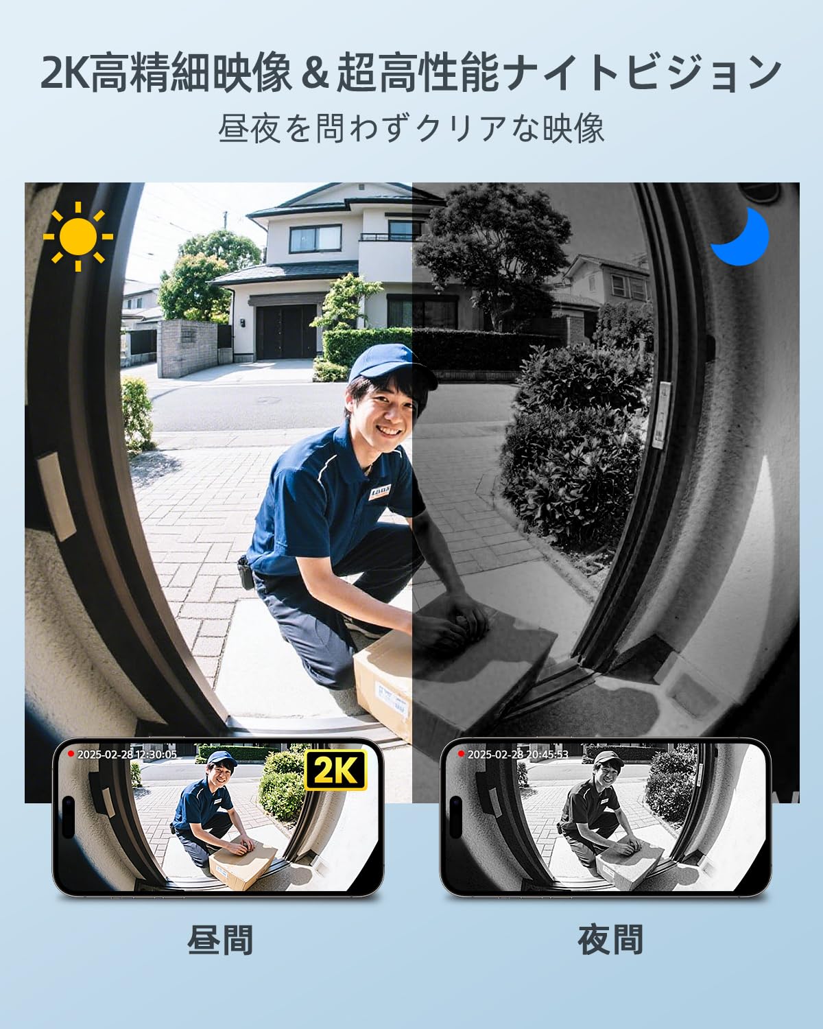 Amazon.co.jp: Vilom 工事不要ワイヤレスインターホン ドアホンカメラ