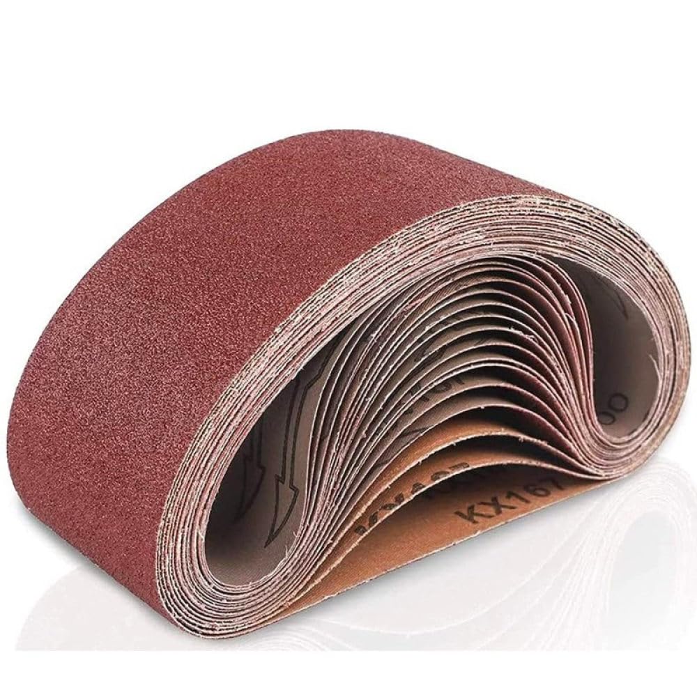 Nastro abrasivo, 12 Nastri abrasivi in ​​zirconio Rosso 75x533 mm 80 120 180 240 400 Levigatrice in allumina a Grana Mista Accessori for Utensili abrasivi, 12 Pezzi Rosso, 75 * 533 mm