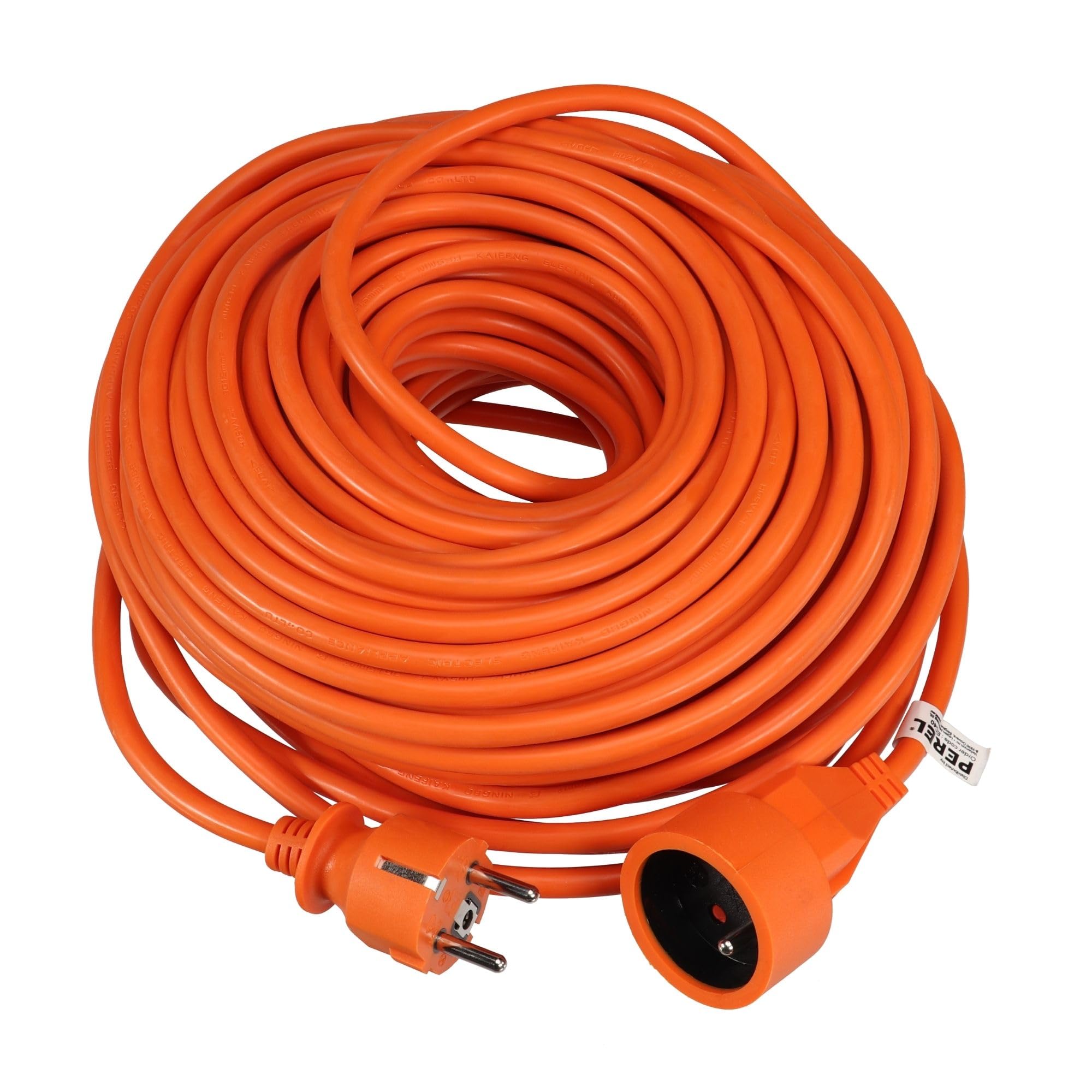 Perel Cavo di prolunga, H05VV-F 3G1.5, 40 m, 16 A/230 V, 3500 W, tipo E/F, per uso interno, PVC, arancione