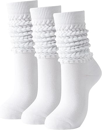 Slouch Socks Women Thigh High Boot Socks Soft Scrunch 3 Pair Pack