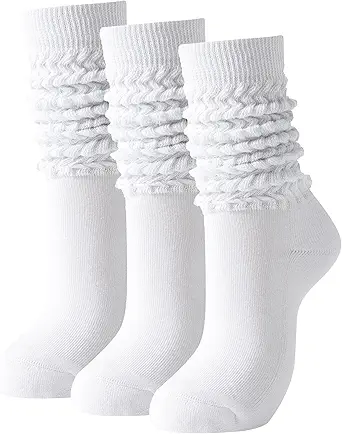 Slouch Socks Women Thigh High Boot Socks Soft Scrunch 3 Pair Pack