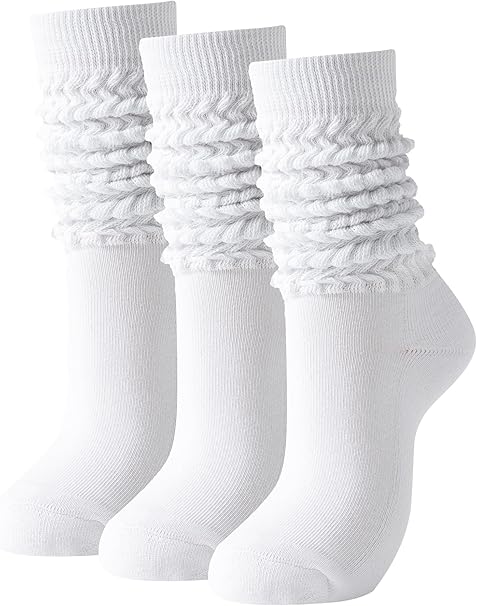 Slouch Socks Women Thigh High Boot Socks Soft Scrunch 3 Pair Pack