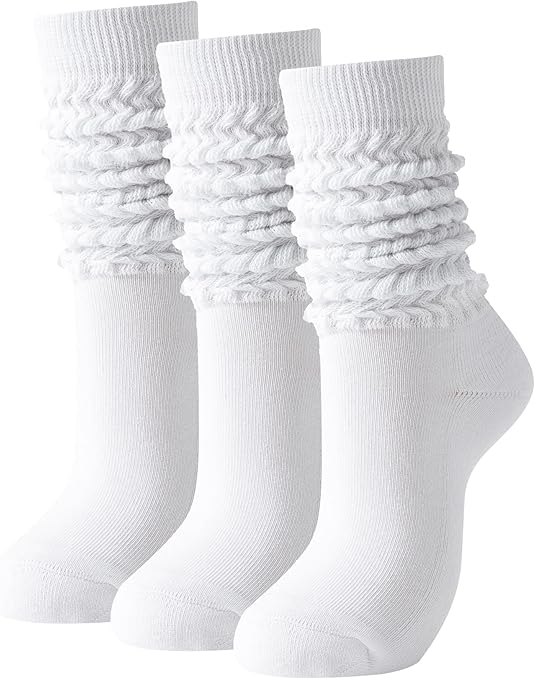 Slouch Socks Women Thigh High Boot Socks Soft Scrunch 3 Pair Pack