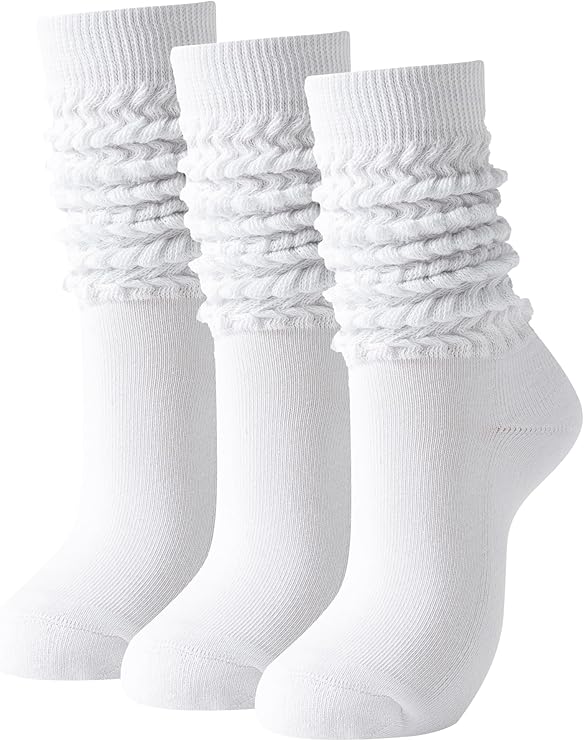 Slouch Socks Women Thigh High Boot Socks Soft Scrunch 3 Pair Pack