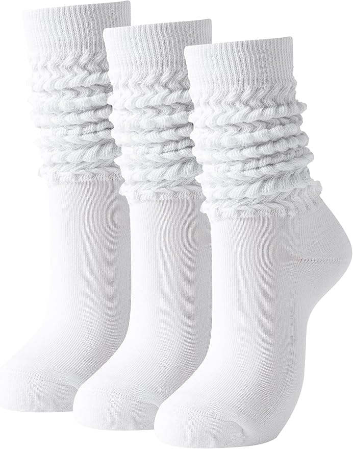 Slouch Socks Women Thigh High Boot Socks Soft Scrunch 3 Pair Pack