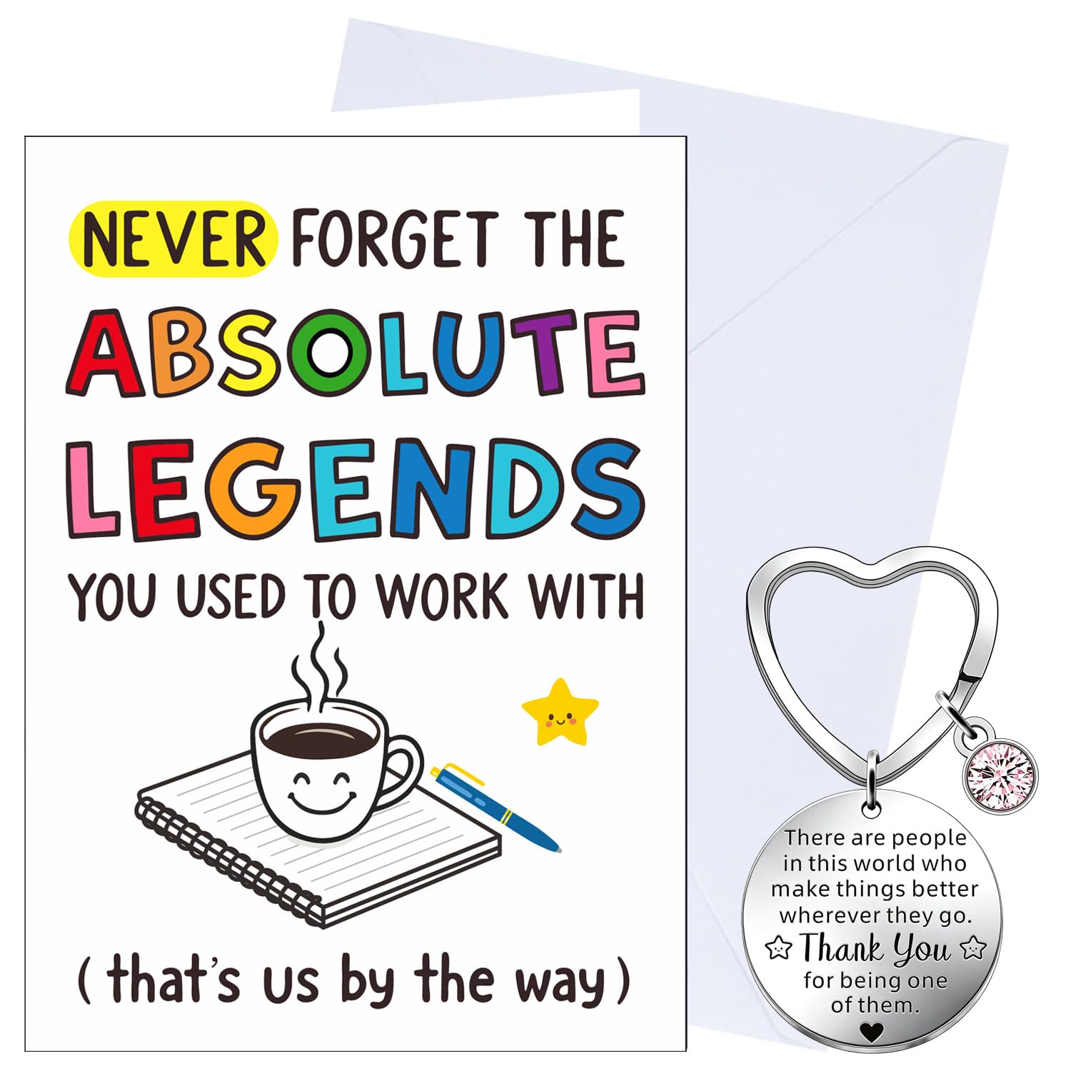 XINDY Funny Leaving Card for Colleague, Leaving Gifts for Colleagues Women, Men, Never Forget The Absolute Legends You Used To Work with Funny Farewell Goodbye Card Keyring for Coworker, Work Friend
