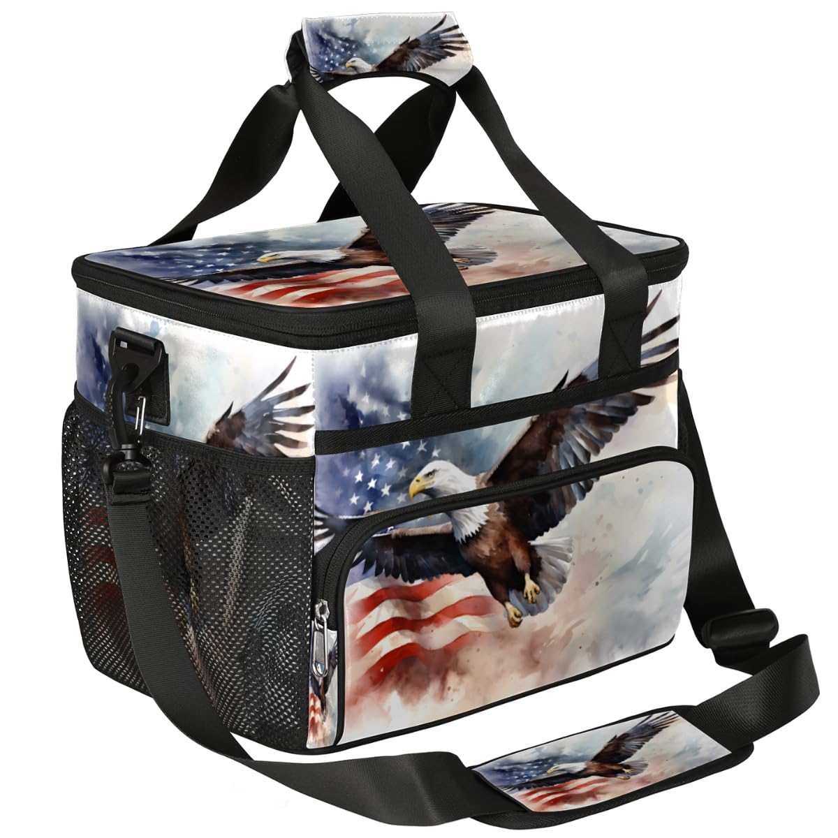 Insulated Picnic Backpack Lunch Box for Women Men Picnic Basket Tote Lunch Bag Picnic Bag Portable Lunch Bags for Picnic, Beach, Work, Trip,Office, Camp Freedom Eagles