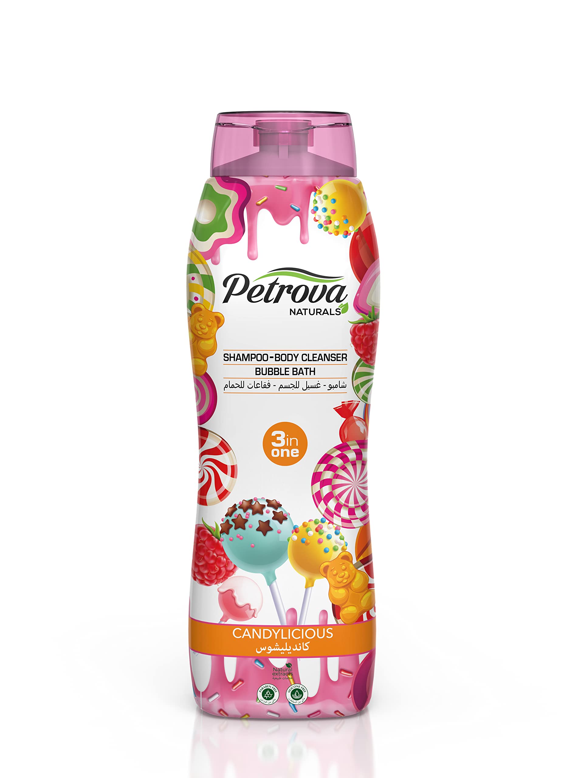 Petrova Naturals 3in1 Candylicious Shampoo, Body Cleanser & Bubble Bath 800ml