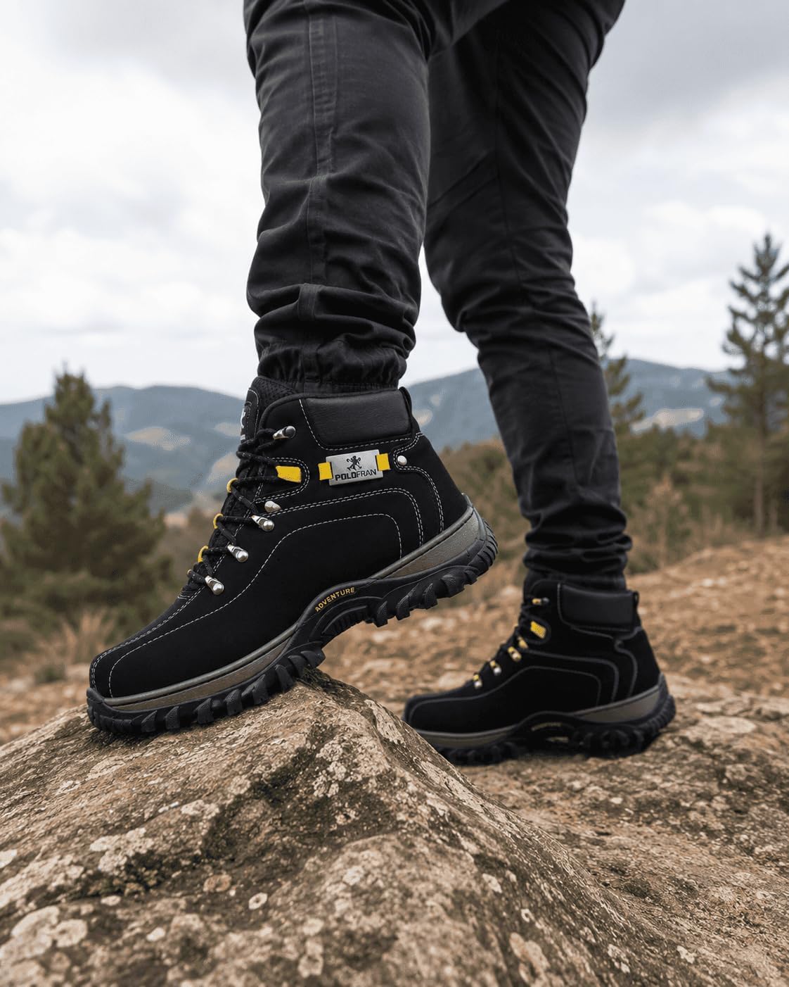 Bota Adventure Masculina Cano Médio Coturno Casual Trilha Solado Antiderrapante Confortável Bota Adventure Masculina Cano Médio Coturno Casual Trilha Solado Antiderrapante Confortável
