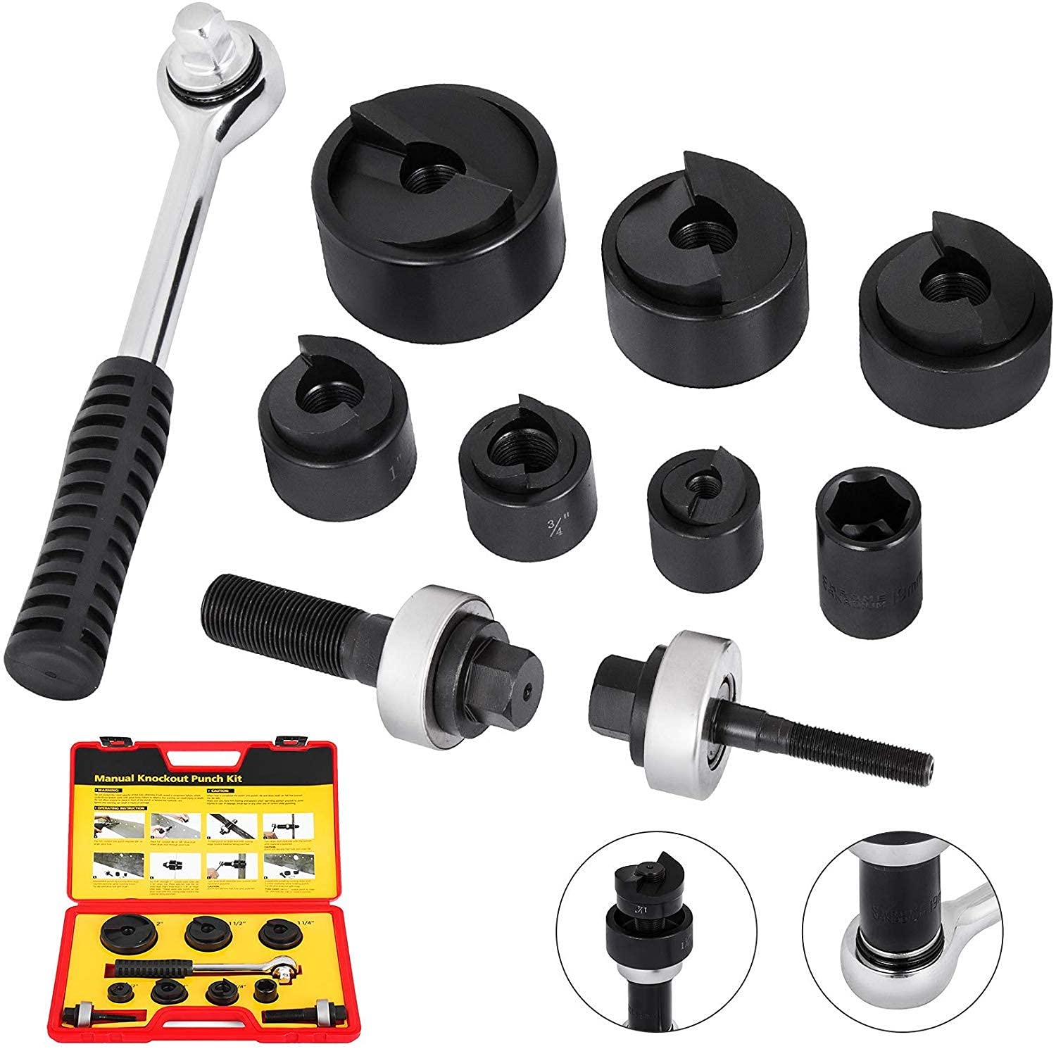 Buy iGeelee Ratchet Knockout Hole Punch Driver Kit 1/2 to 2 inch SLUG