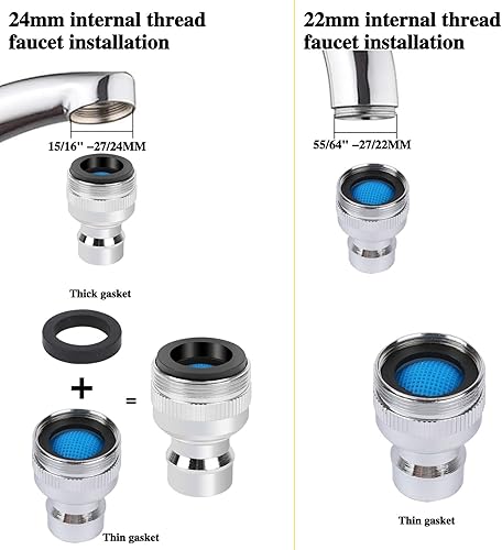 Miniatura 4 de Adaptador de grifo para lavavajillas con aireador, adaptador de presión portátil para lavavajillas, adaptador de grifo de lavadora portátil 1516-27