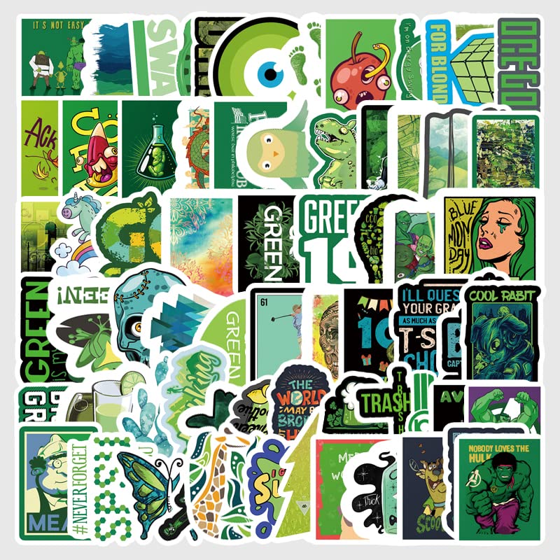 Seedware 50 Pcs Cute Stickers,Zombie Halloween,Vinyl Waterproof Stickers for Water Bottles Laptop Skateboard Journaling Scrapbook, Sticker Decals for Adults Teens Girls Kids and Women (Green Zone) 2