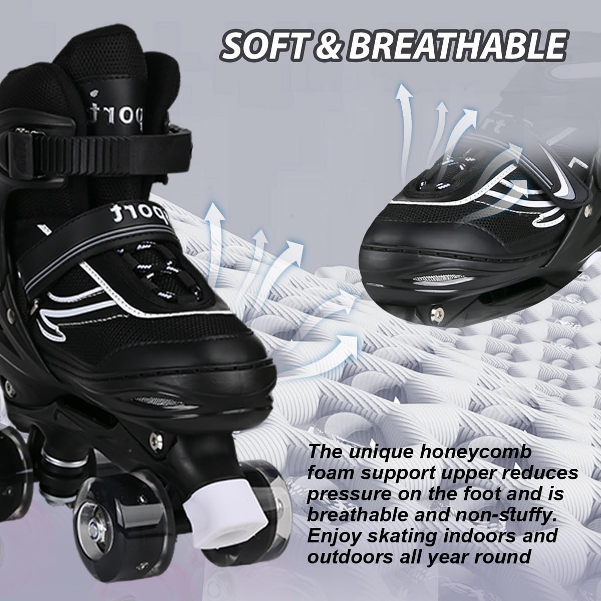 Roller Enfant Fille, Patins à roulettes pour Enfants, Garçons et débutants, 4 Tailles, Réglables, Adaptés pour L'intérieur et L'extérieur