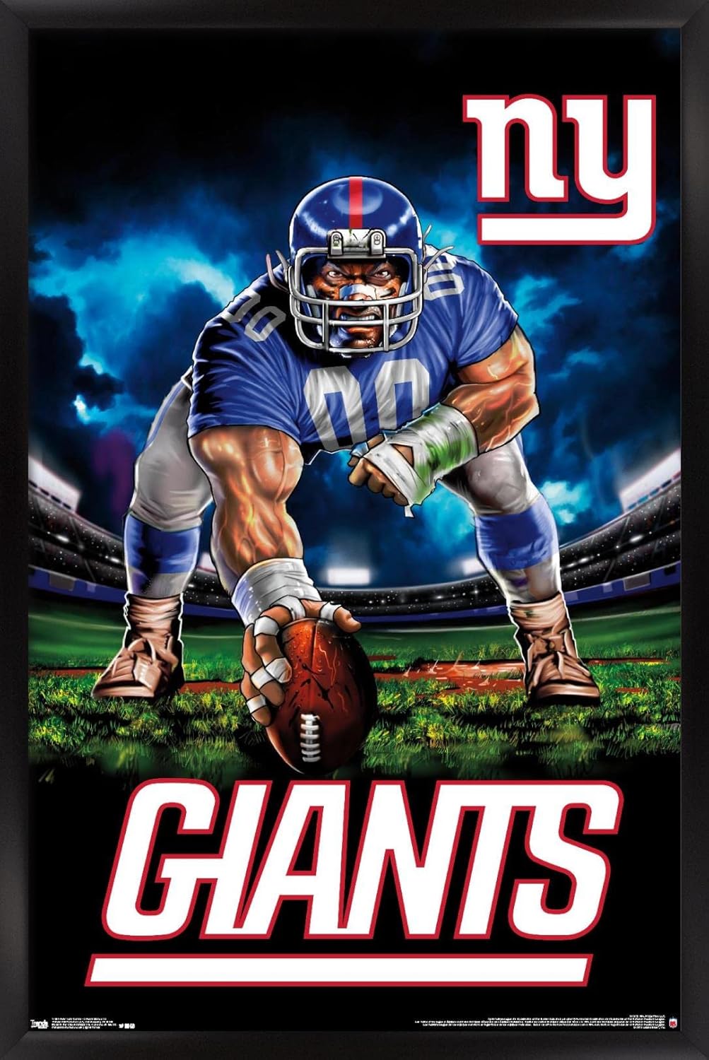 Trends International NFL New York Giants - 3 Point Stance 19 Wall Poster, 22.375" x 34", Black Framed Version