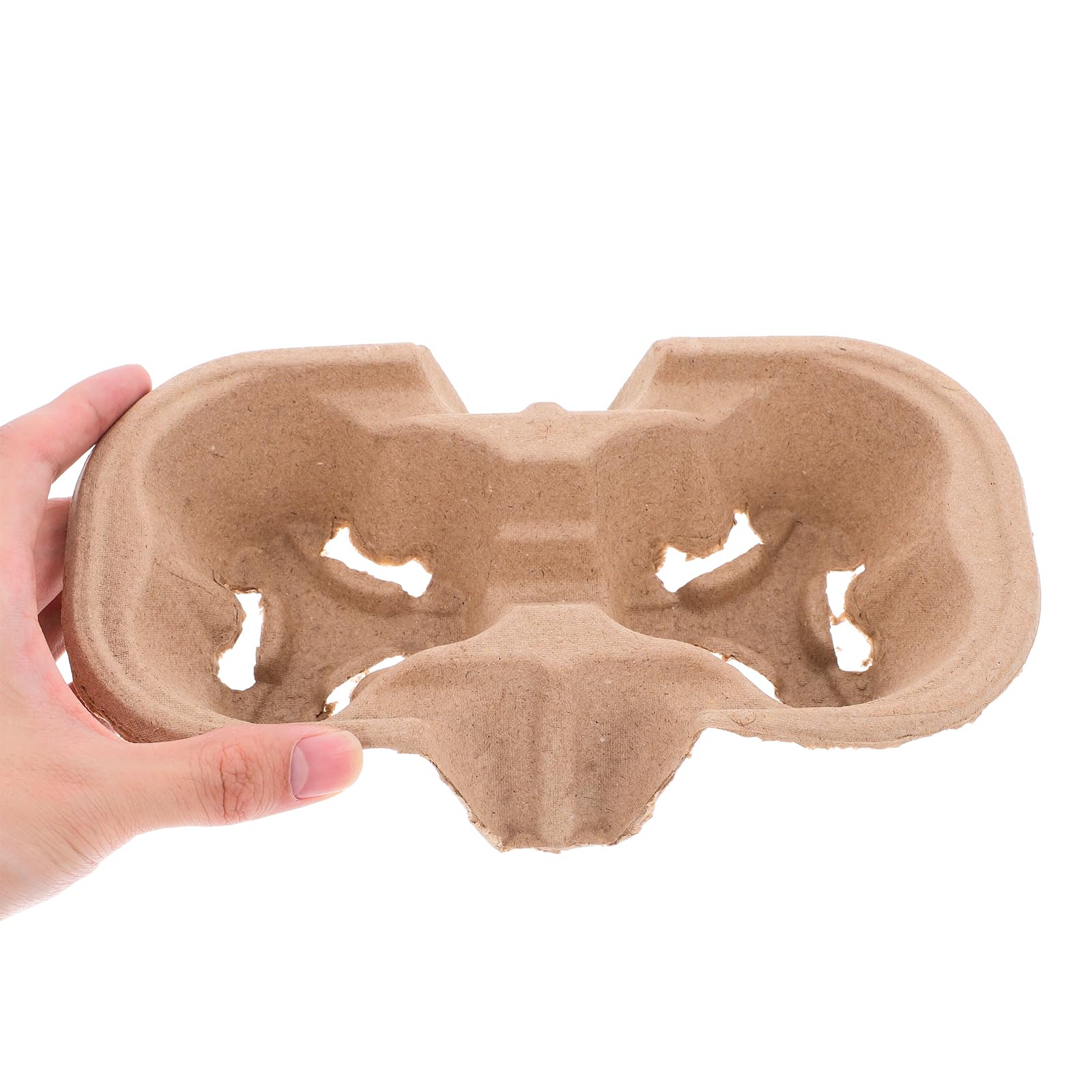 MAGICLULU Porte-Gobelet À Emporter 50 Pièces Plateau Porte-Boissons Jetable en Pâte À Papier Support Gobelets À Emporter pour 2 Tasses Livraison De Boissons Restaurants Pique-Niques
