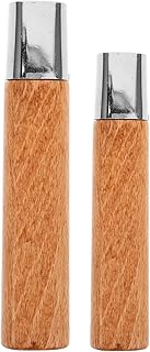 Garneck 2pcs Solid Rosewood Knife Handle Replacement for Kitchen Cutter Repair Wooden Grip with Nuts Easy Installation for Sashimi Slicing and Chopping Tool Accessories