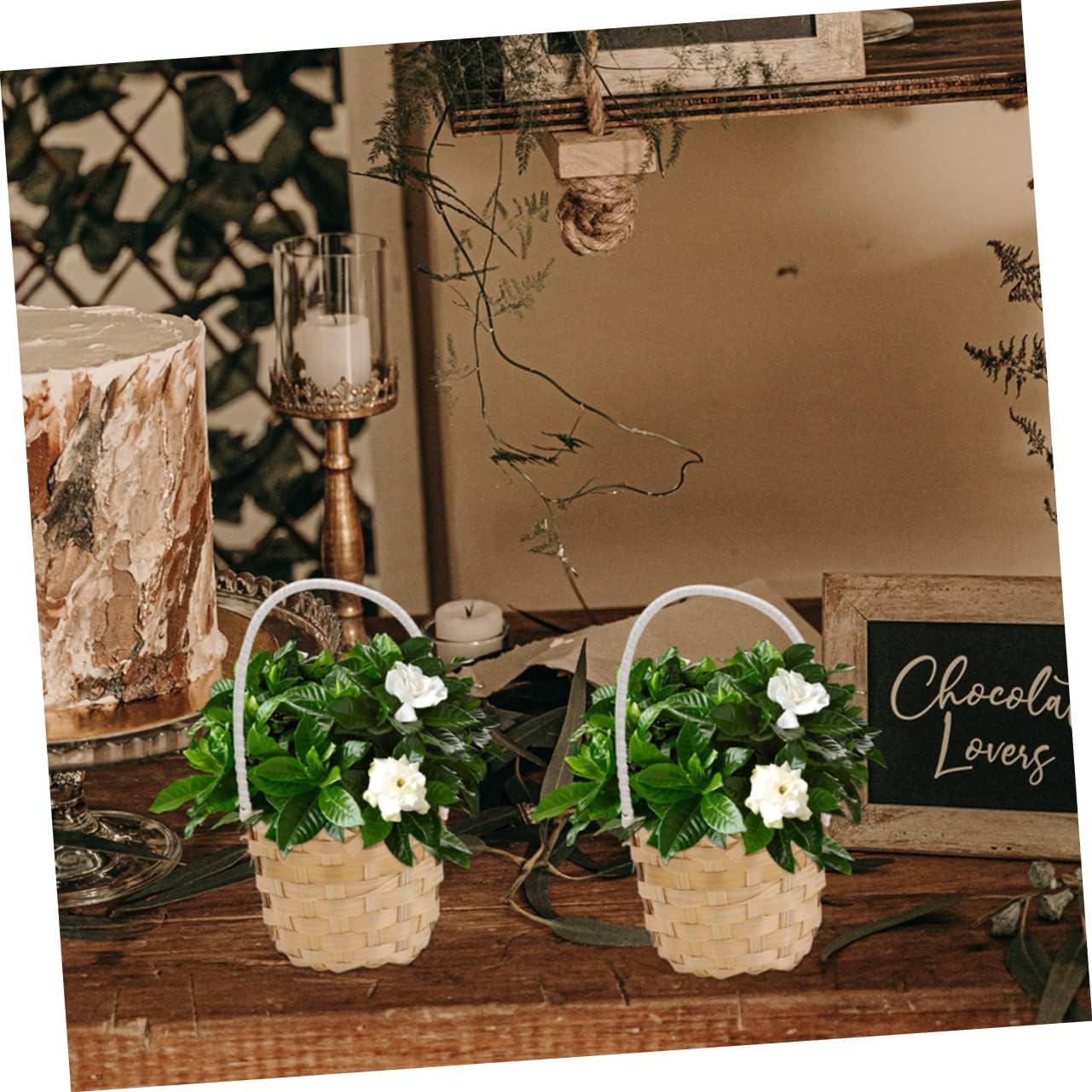 IMIKEYA 40 Pcs Woven Storage Basket Mini Flower Basket Rustic with Handles Toy Shopping Tiny Party Favor Container Small Bamboo Wicker Child Packing