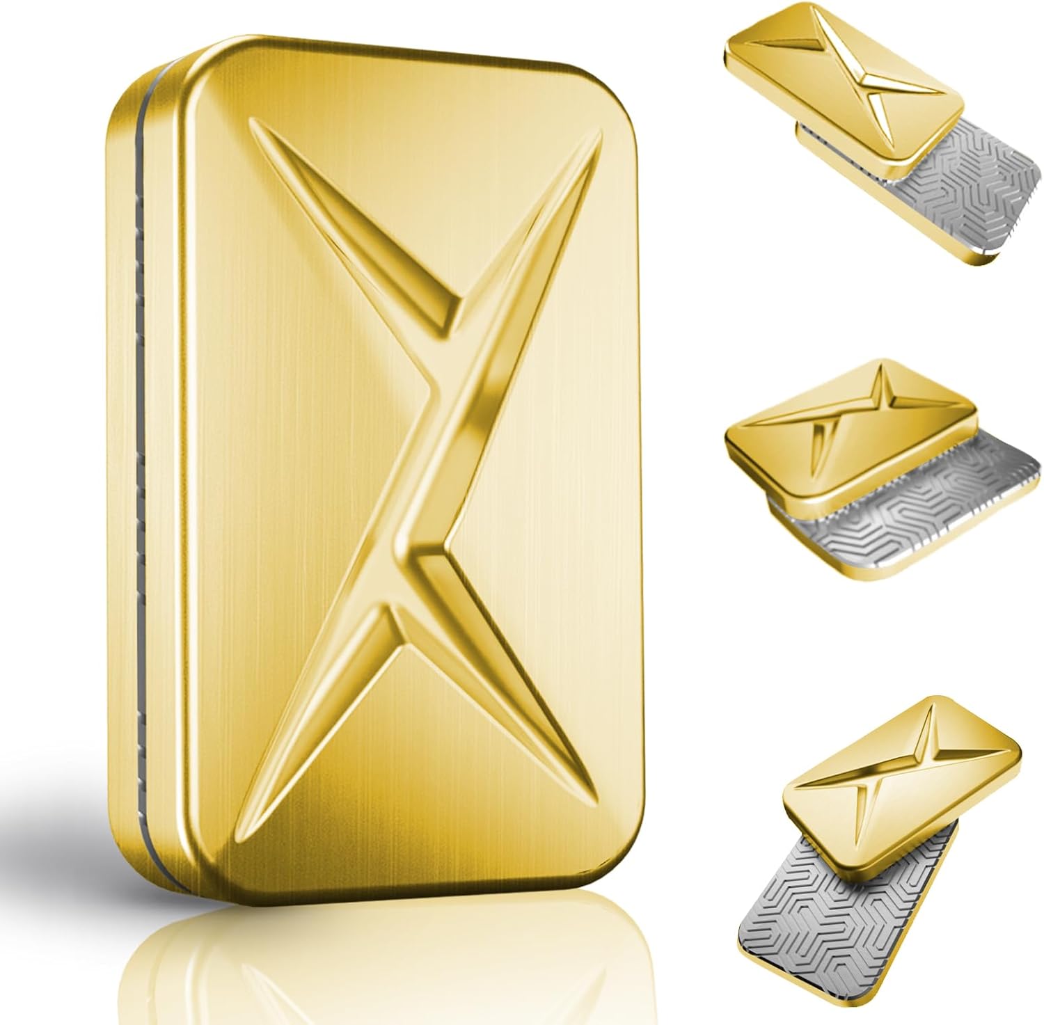 Mountain Fidget Slider, Trackless Design for Fancy Tricks, EDC Fidget Toys Adults Stress Relief Toy for Keep Focus & Anxiety Relief, Best Gadgets for Men (Gold)