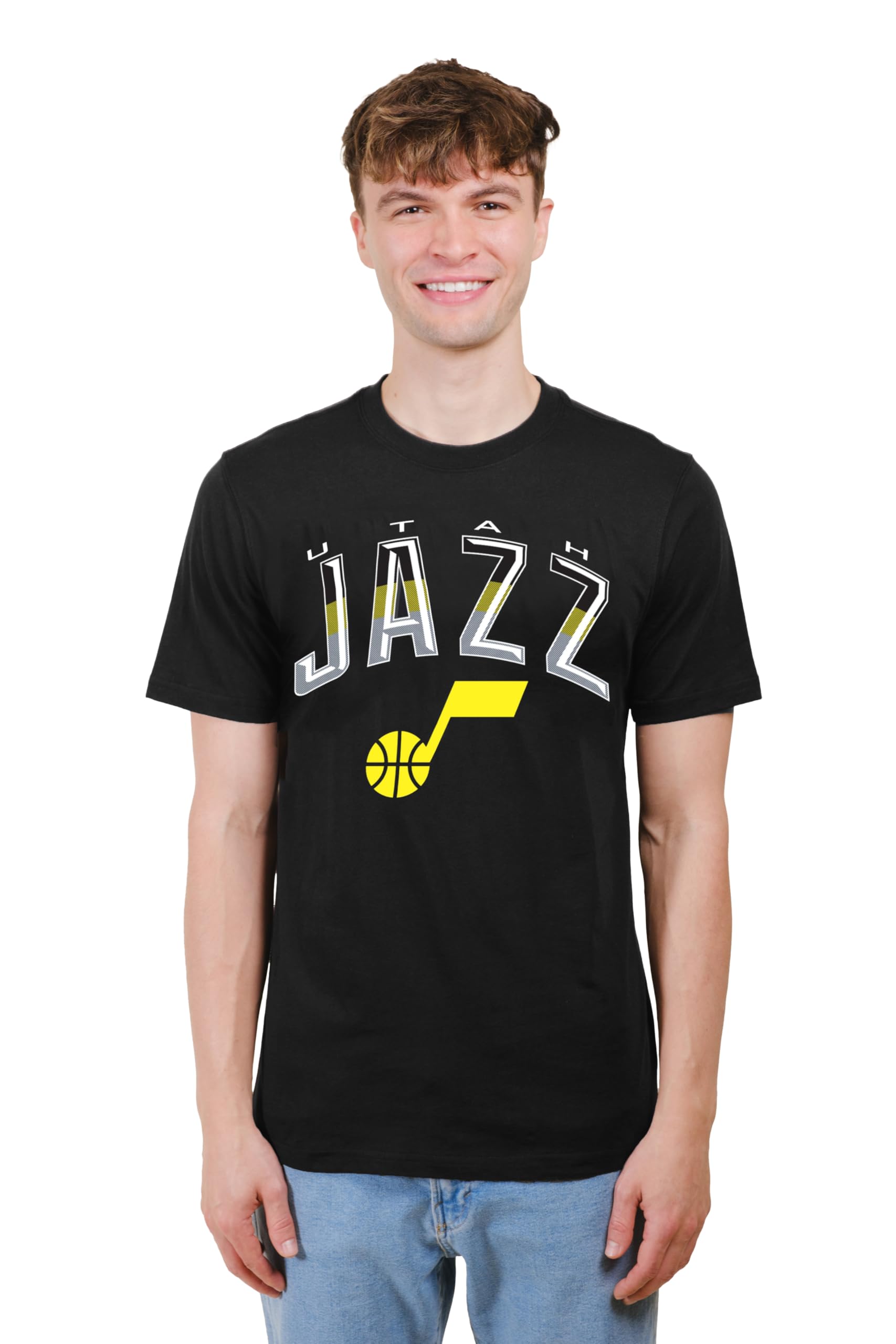 Ultra Game NBA Official Men’s Super Soft Supreme T-Shirt - Unisex, Utah Jazz, Black, Large