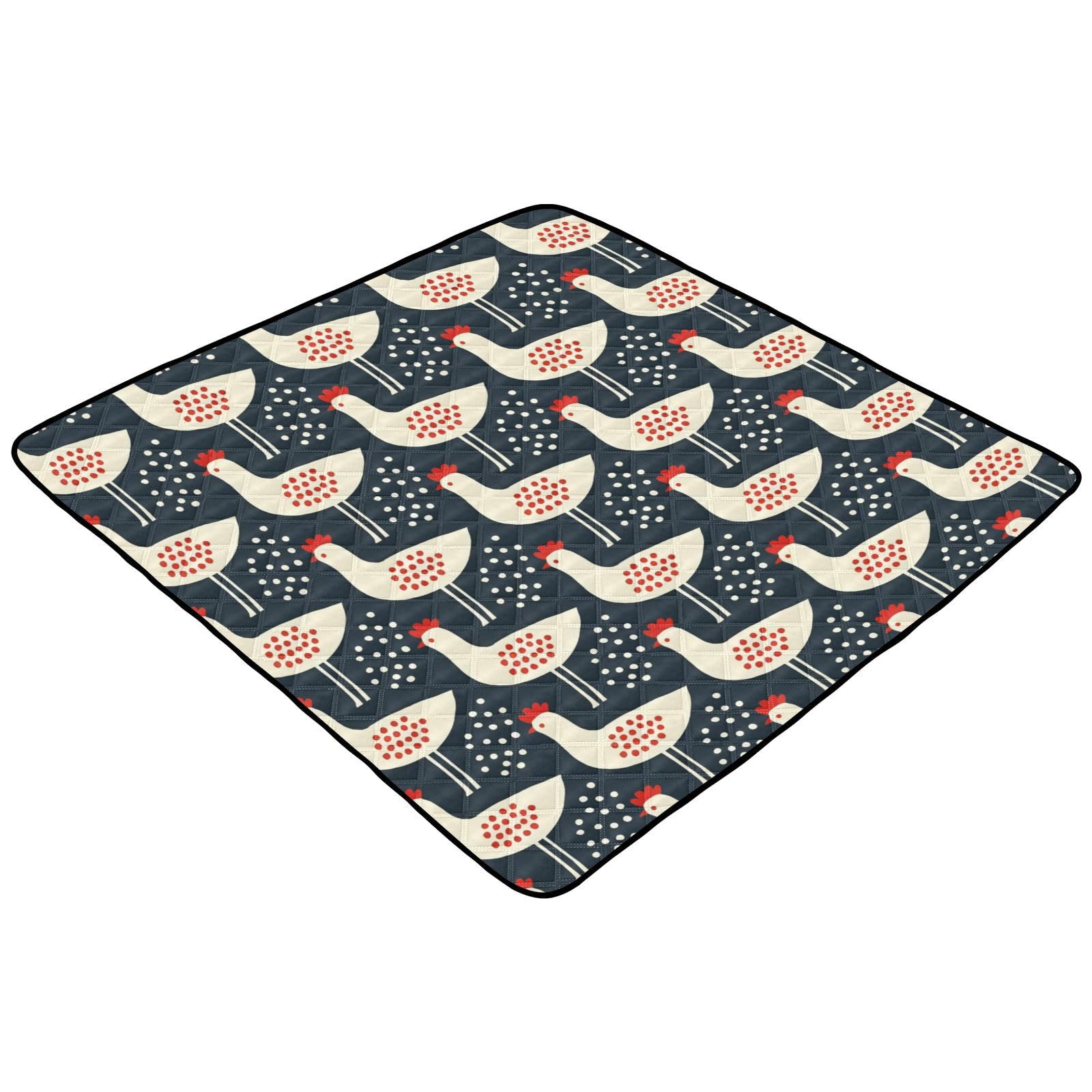 Kigai Chickens Baby Play Mat for Floor and Playpen 50x50 inch Non-Slip Baby Activity Playmat Waterproof Foldable Crawling Mat for Infants Toddlers